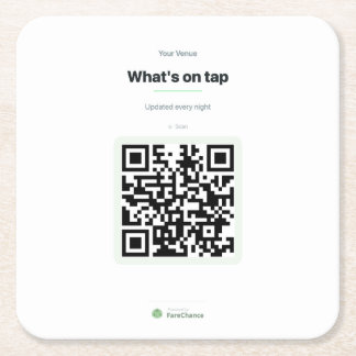 Posavasos Cuadrado De Papel Soporte de código QR para restaurantes y cafés