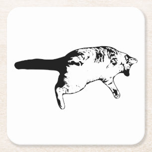 Posavasos Cuadrado De Papel Sorpresa de rayas para la mesa