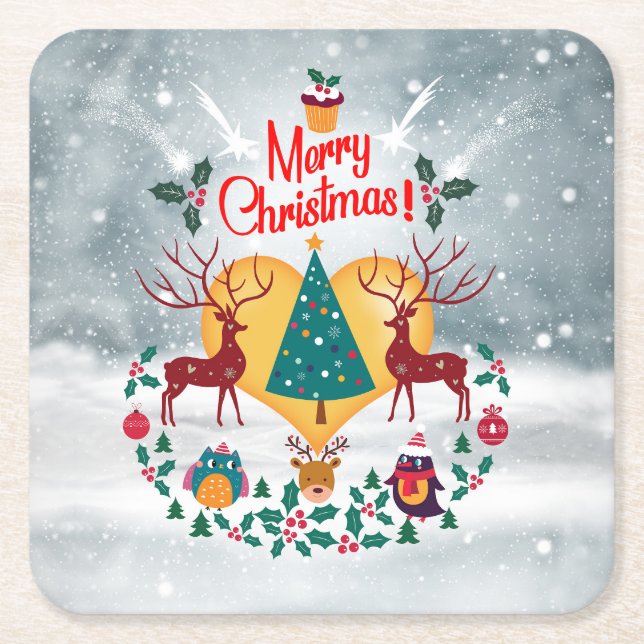 Posavasos Cuadrado De Papel Soul navidades (Anverso)