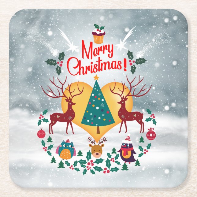 Posavasos Cuadrado De Papel Soul navidades (Anverso)