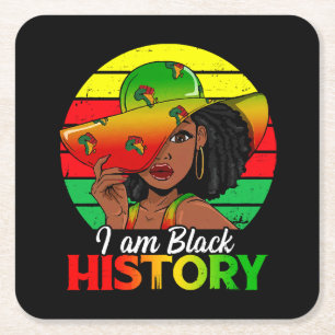 Posavasos Cuadrado De Papel Soy Historia Negra África América