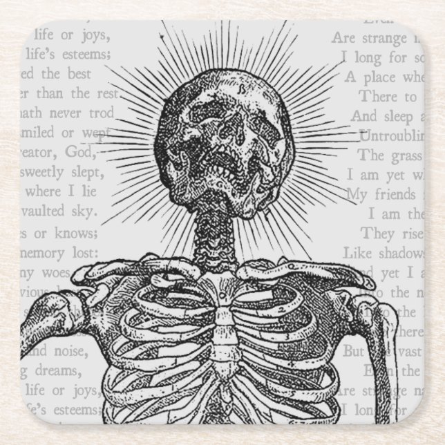 POSAVASOS CUADRADO DE PAPEL +[ SOY SKELETON! ]+ (Anverso)