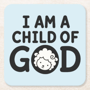 Posavasos Cuadrado De Papel SOY UN HIJO DE DIOS Regalo Cristiano para Baby S