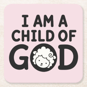 Posavasos Cuadrado De Papel SOY UN HIJO DE DIOS Regalo Cristiano para Baby S