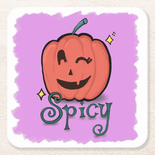 Posavasos Cuadrado De Papel Spicy Pumpkin Spice (Anverso)