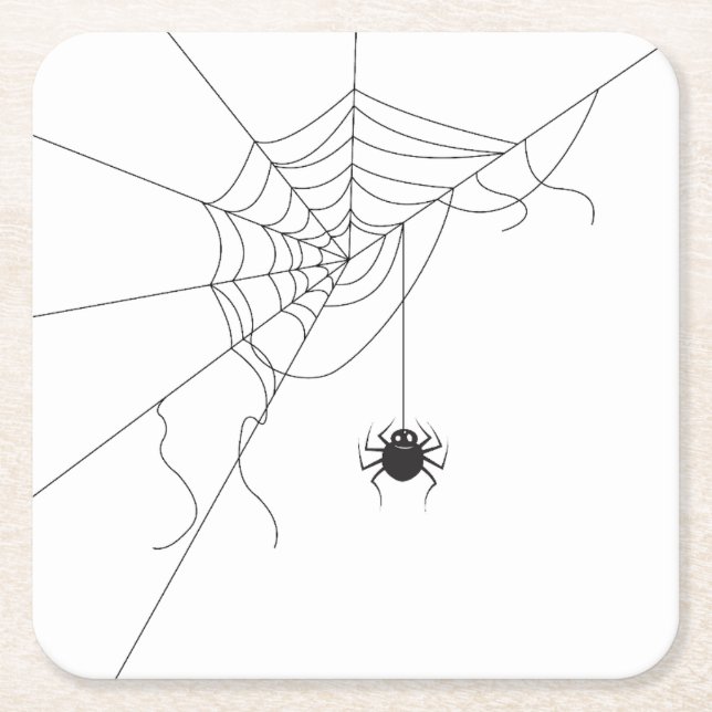 Posavasos Cuadrado De Papel spider web (Anverso)