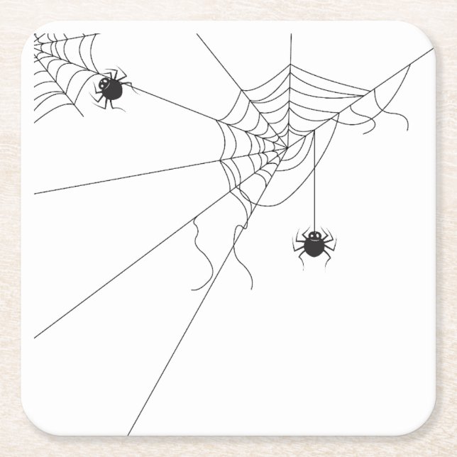 Posavasos Cuadrado De Papel spider web net (Anverso)