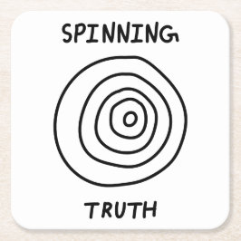 Posavasos Cuadrado De Papel Spinning Truth