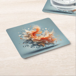 Posavasos Cuadrado De Papel Splash Tropical