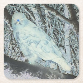 Posavasos Cuadrado De Papel Spooky Buzzard sobre la montaña rusa