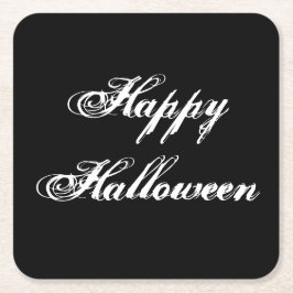 Posavasos Cuadrado De Papel Spooky Happy Halloween Paper Coaster