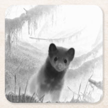 Spooky Pine Marten Coaster