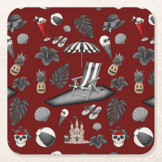 Posavasos Cuadrado De Papel Spooky summerween