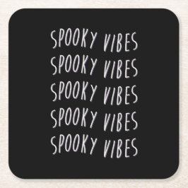 Posavasos Cuadrado De Papel spooky vibes typography