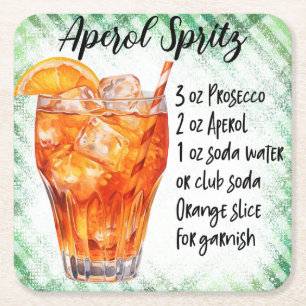 Posavasos Cuadrado De Papel Spritz de Aperol