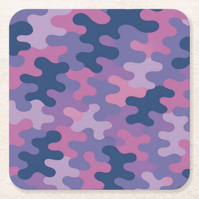 Posavasos Cuadrado De Papel Square Paper Pulp Camo Coaster Set (Anverso)
