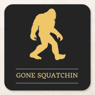 Posavasos Cuadrado De Papel Squatchin ido pie grande divertido Sasquatch