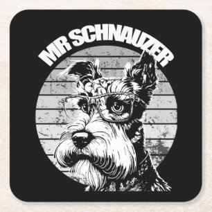 Posavasos Cuadrado De Papel Sr. Schnauzer