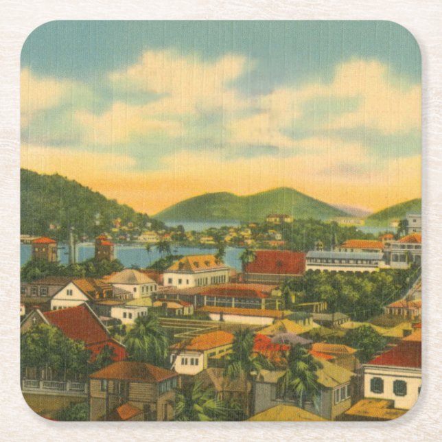 Posavasos Cuadrado De Papel St Thomas (Anverso)