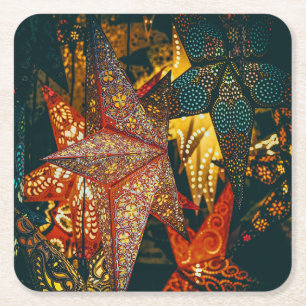 Posavasos Cuadrado De Papel Star Lanterns