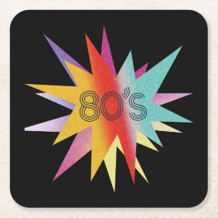 Posavasos Cuadrado De Papel Starburst de los 80