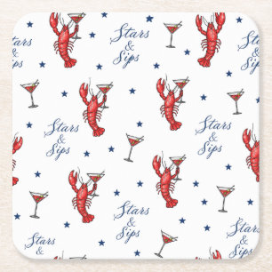 Posavasos Cuadrado De Papel Stars & Sips América 250 Verano Costero