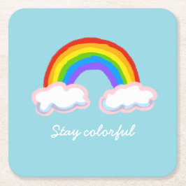 Posavasos Cuadrado De Papel Stay colorful