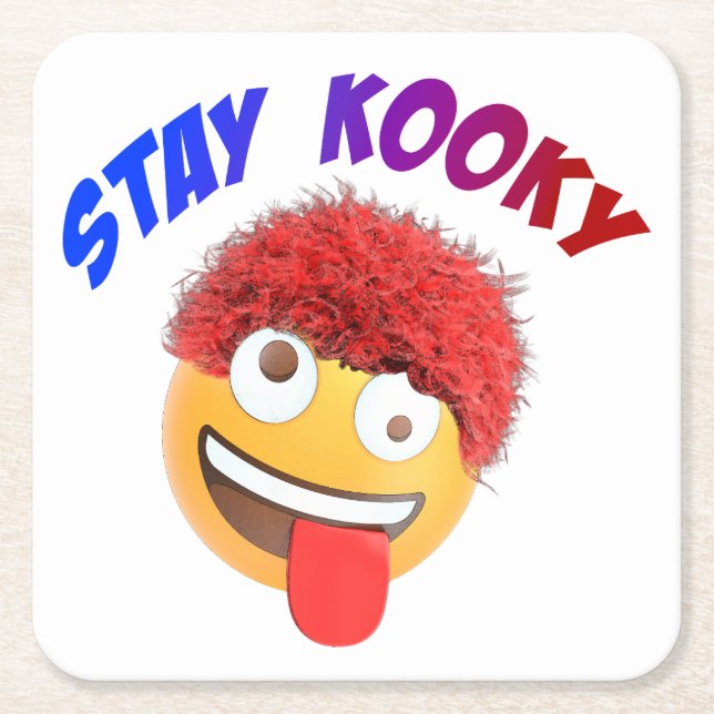 Posavasos Cuadrado De Papel Stay Kooky (Anverso)