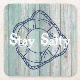 Posavasos Cuadrado De Papel Stay Salty Beach Life