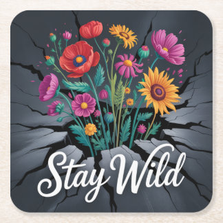 Posavasos Cuadrado De Papel Stay Wild