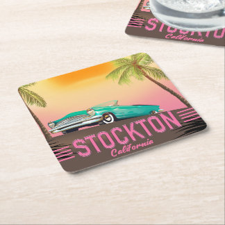 Posavasos Cuadrado De Papel Stockton California EE. UU.
