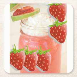 Posavasos Cuadrado De Papel Strawberry Daquiri