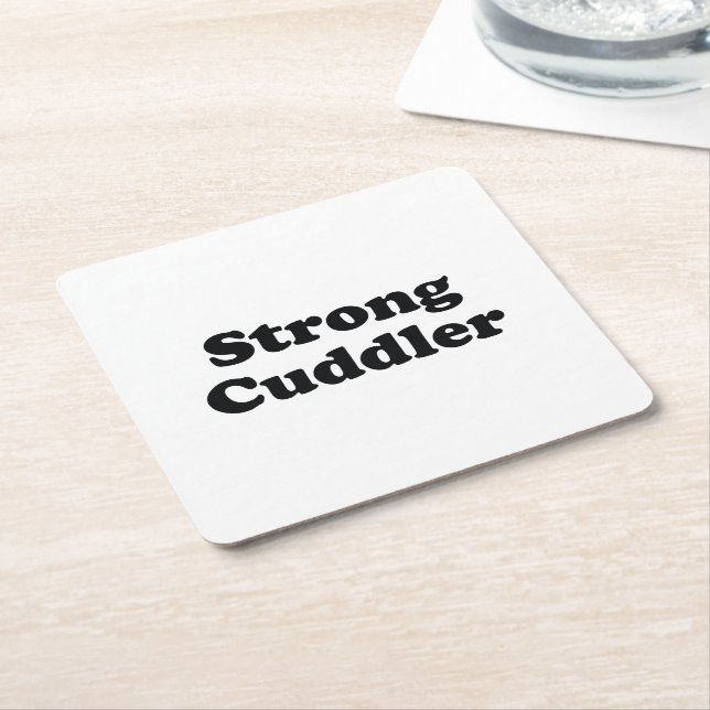 Posavasos Cuadrado De Papel Strong Cuddler (En perspectiva)