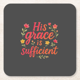 Posavasos Cuadrado De Papel Su gracia es suficiente