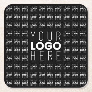 Posavasos Cuadrado De Papel Su logotipo o imagen con patrón de mosaico, logoti