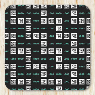 Posavasos Cuadrado De Papel Su logotipo o imagen   Patrón Zig Zag con dos imág