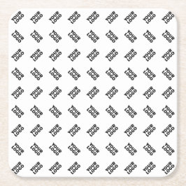 Posavasos Cuadrado De Papel Su logotipo | Patrón de repetición alternativo sim
