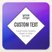 Su logotipo y texto personalizable | Púrpura Ombre