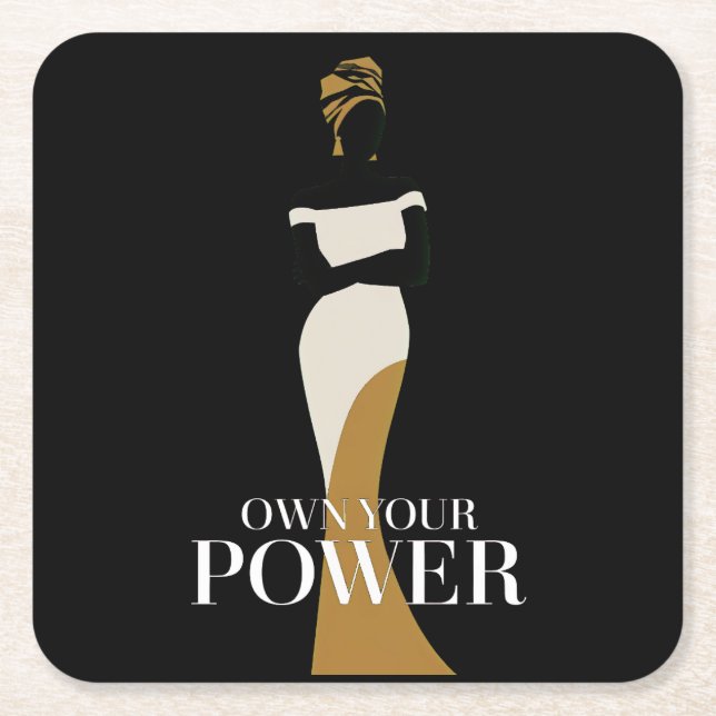 Posavasos Cuadrado De Papel Su poder: un retrato de confianza y gracia (Anverso)