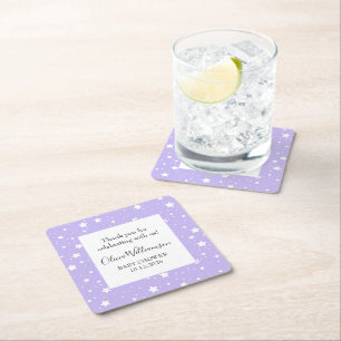 Posavasos Cuadrado De Papel Suave Patrón Estelar de Lavanda