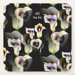 Posavasos Cuadrado De Papel Sublime acuarela Arum Calla Lilies