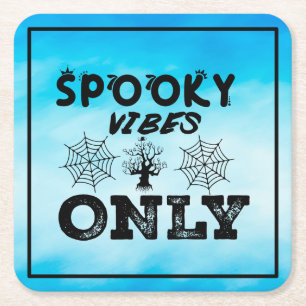 Posavasos Cuadrado De Papel Sudadera con capucha Spooky Vibes Only-67293