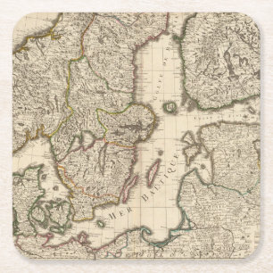 Posavasos Cuadrado De Papel Suecia, Noruega, Europa 2