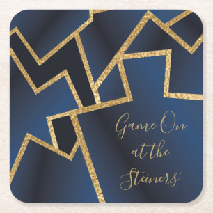 Posavasos Cuadrado De Papel Sueños azules de oro