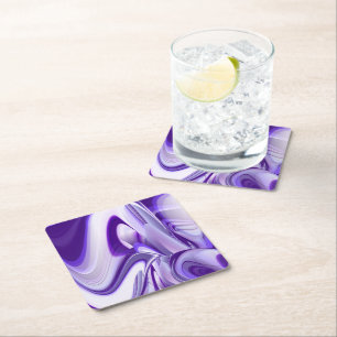 Posavasos Cuadrado De Papel Sueños de Arcoíris de Flor Morada