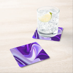 Posavasos Cuadrado De Papel Sueños de Arcoíris de Flor Morada