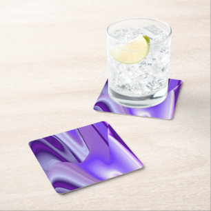 Posavasos Cuadrado De Papel Sueños de Arcoíris de Flor Morada