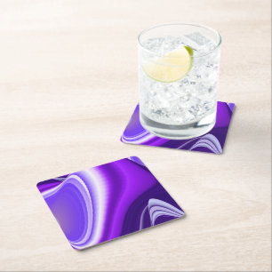 Posavasos Cuadrado De Papel Sueños del arcoiris de flores moradas