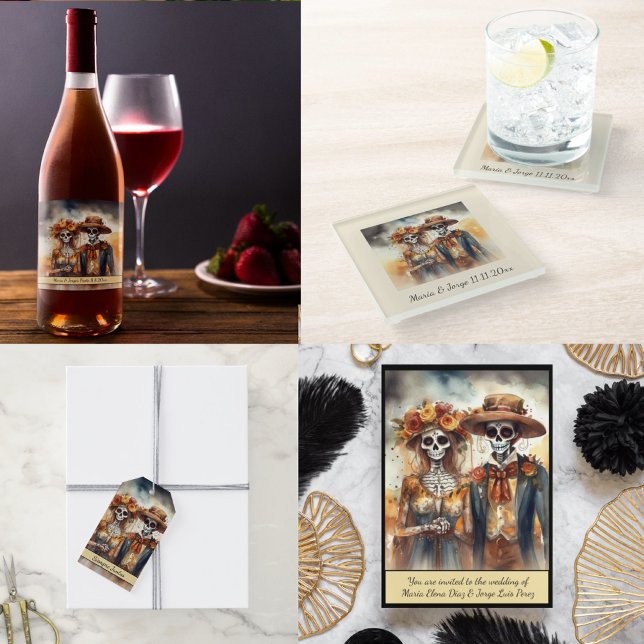 Posavasos Cuadrado De Papel Sugar Skull Cariño, personalizado (Subido por el creador)