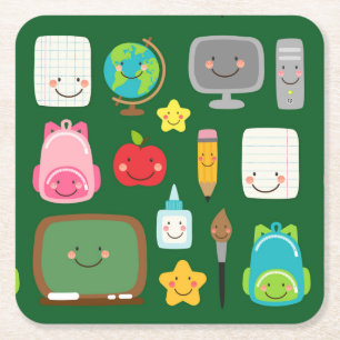 Posavasos Cuadrado De Papel Suministros escolares kawaii lindos para el regres